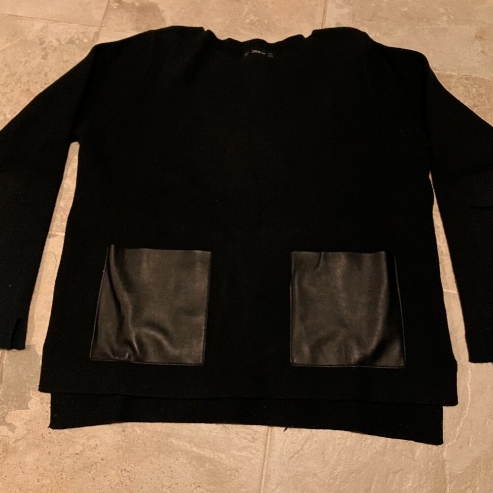 Zara Knit Black long sleeve sweater MEDIUM size